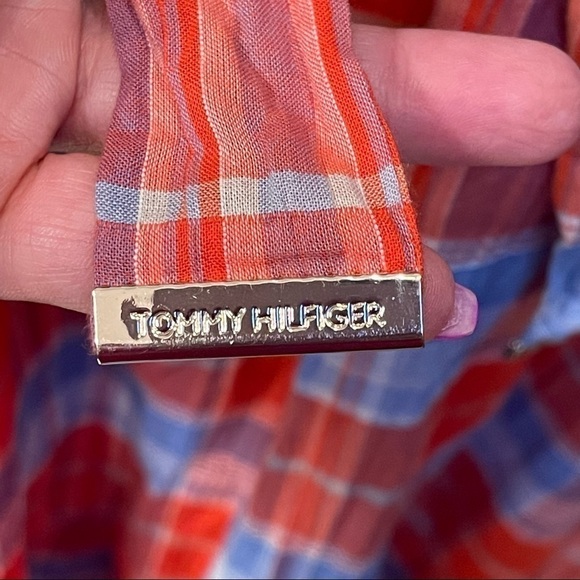 𝅺tommy HILFIGER Bayfront Plaid Belted Midi Dress Sz 8 - Picture 7 of 10